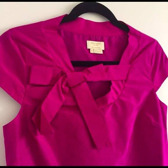 Kate Spade Silk Bow Tied Top XS NWOT - Picture 2 of 4
